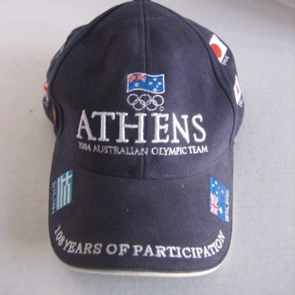 Athens 2004 Australian Olympic Team Navy Fabric Baseball Cap/Hat Pre-Owned - Picture 1 of 6